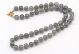 GMN7817 18 - 36 inches 8mm, 10mm round labradorite beaded necklaces