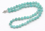 GMN7831 18 - 36 inches 8mm, 10mm round amazonite beaded necklaces