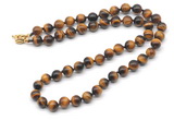 GMN7837 18 - 36 inches 8mm, 10mm round grade A yellow tiger eye beaded necklaces