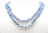 GMN8002 18 - 36 inches 8mm, 10mm blue Tibetan agate 54, 108 beads mala necklaces