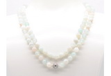 GMN8004 18 - 36 inches 8mm, 10mm sea blue banded agate 54, 108 beads mala necklaces