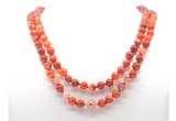 GMN8007 18 - 36 inches 8mm, 10mm red banded agate 54, 108 beads mala necklaces