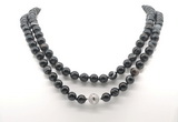 GMN8010 18 - 36 inches 8mm, 10mm black banded agate 54, 108 beads mala necklaces