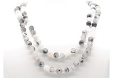 GMN8020 18 - 36 inches 8mm, 10mm black rutilated quartz 54, 108 beads mala necklaces