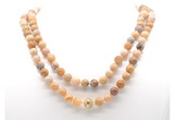 GMN8032 18 - 36 inches 8mm, 10mm fossil coral 54, 108 beads mala necklaces