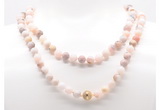 GMN8037 18 - 36 inches 8mm, 10mm natural pink opal 54, 108 beads mala necklaces