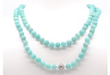 GMN8038 18 - 36 inches 8mm, 10mm amazonite 54, 108 beads mala necklaces