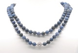 GMN8041 18 - 36 inches 8mm, 10mm dumortierite 54, 108 beads mala necklaces