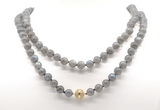 GMN8043 18 - 36 inches 8mm, 10mm grade A labradorite 54, 108 beads mala necklaces