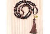 GMN8210 18 - 36 inches 8mm red tiger eye 54, 108 beads mala necklace with tassel