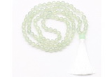 GMN8468 8mm, 10mm prehnite 27, 54, 108 beads mala necklace with tassel