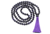 GMN8483 8mm, 10mm purple tiger eye 27, 54, 108 beads mala necklace with tassel