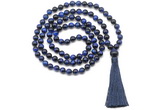 GMN8484 8mm, 10mm blue tiger eye 27, 54, 108 beads mala necklace with tassel