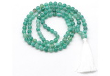 GMN8504 8mm, 10mm peafowl agate 27, 54, 108 beads mala necklace with tassel