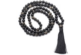 GMN8512 8mm, 10mm golden obsidian 27, 54, 108 beads mala necklace with tassel