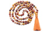 GMN8517 8mm, 10mm mookaite 27, 54, 108 beads mala necklace with tassel