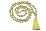 GMN8519 8mm, 10mm China jade 27, 54, 108 beads mala necklace with tassel