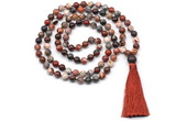 GMN8524 8mm, 10mm brecciated jasper 27, 54, 108 beads mala necklace with tassel