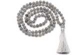 GMN8531 8mm, 10mm labradorite 27, 54, 108 beads mala necklace with tassel