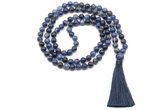 GMN8536 8mm, 10mm sodalite 27, 54, 108 beads mala necklace with tassel