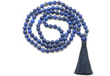 GMN8537 8mm, 10mm lapis lazuli 27, 54, 108 beads mala necklace with tassel