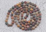 GMN910 Hand-knotted 8mm, 10mm matte picasso jasper 108 beads mala necklaces