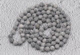 GMN911 Hand-knotted 8mm, 10mm matte grey picture jasper 108 beads mala necklaces