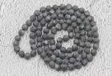 GMN917 Hand-knotted 8mm, 10mm matte black labradorite 108 beads mala necklaces