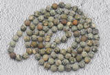 GMN919 Hand-knotted 8mm, 10mm matte rhyolite 108 beads mala necklaces