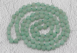 GMN922 Hand-knotted 8mm, 10mm matte green aventurine 108 beads mala necklaces