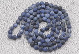 GMN925 Hand-knotted 8mm, 10mm matte sodalite 108 beads mala necklaces