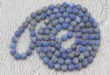 GMN926 Hand-knotted 8mm, 10mm matte lapis lazuli 108 beads mala necklaces