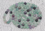 GMN927 Hand-knotted 8mm, 10mm matte fluorite 108 beads mala necklaces