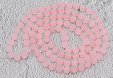 GMN929 Hand-knotted 8mm, 10mm matte rose quartz 108 beads mala necklaces