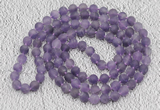 GMN930 Hand-knotted 8mm, 10mm matte amethyst 108 beads mala necklaces