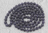 GMN931 Hand-knotted 8mm, 10mm matte amethyst 108 beads mala necklaces