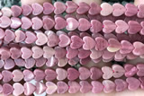 HEAR44 15 inches 6mm heart pink wooden jasper beads