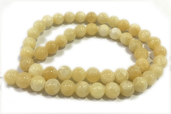 JADE175 15 inches 6mm round honey jade gemstone beads