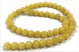 JADE195 15 inches 6mm round honey jade gemstone beads