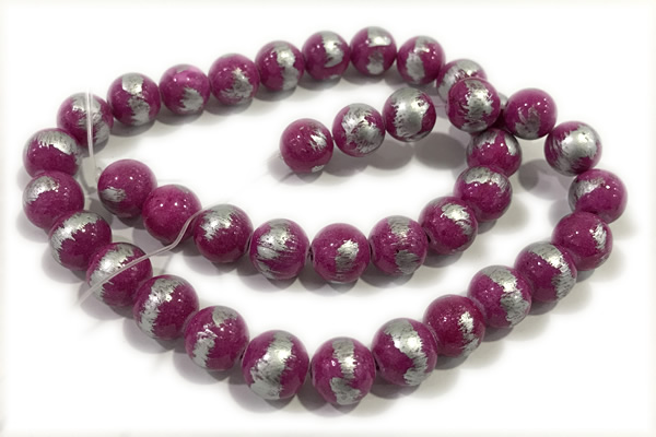 JADE461 15 inches 8mm round silvery jade gemstone beads