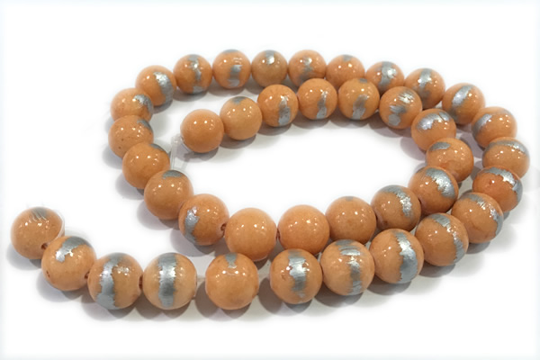 JADE482 15 inches 10mm round silvery jade gemstone beads