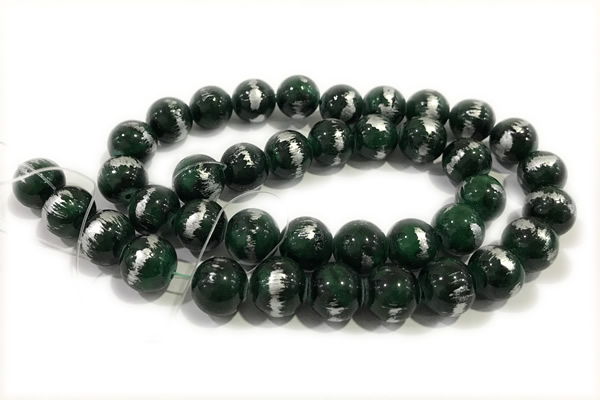 JADE523 15 inches 12mm round silvery jade gemstone beads