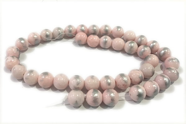 JADE562 15 inches 10mm round silvery jade gemstone beads