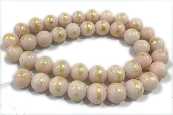 JADE571 15 inches 8mm round golden jade gemstone beads