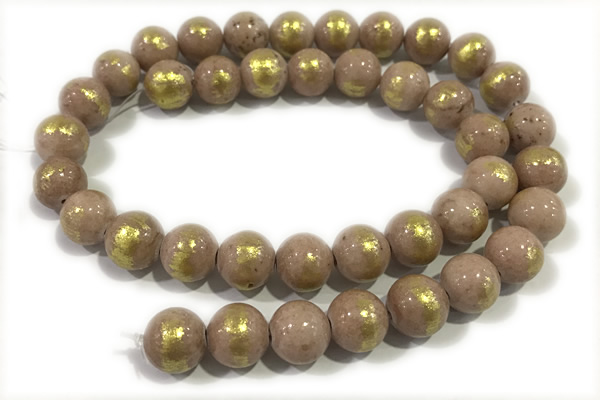 JADE577 15 inches 10mm round golden jade gemstone beads