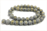 JADE579 15 inches 4mm round golden jade gemstone beads