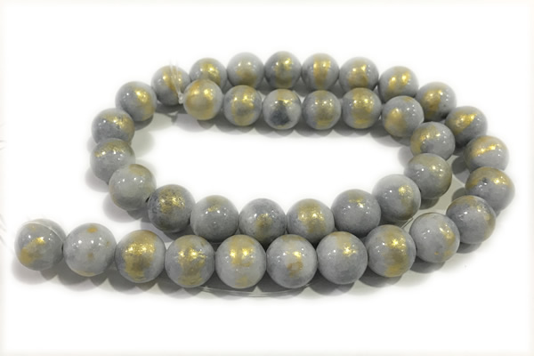 JADE580 15 inches 6mm round golden jade gemstone beads