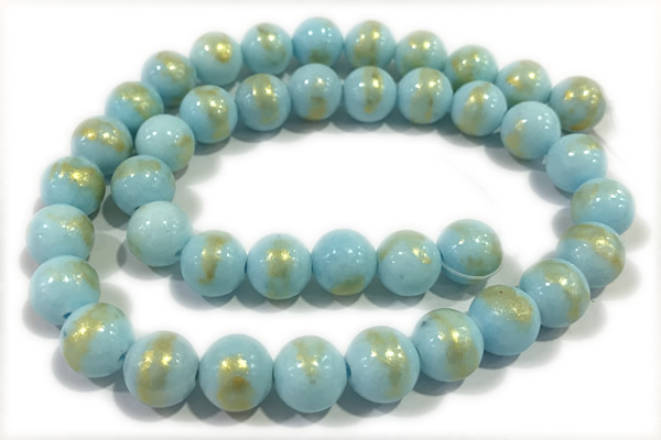 JADE584 15 inches 4mm round golden jade gemstone beads