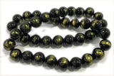 JADE624 15 inches 4mm round golden jade gemstone beads