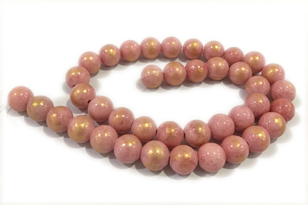 JADE631 15 inches 8mm round golden jade gemstone beads